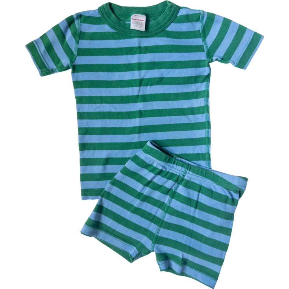 Hanna Andersson Kids Striped Short John Pajama Set Size 4